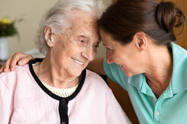Caregiver with senior client